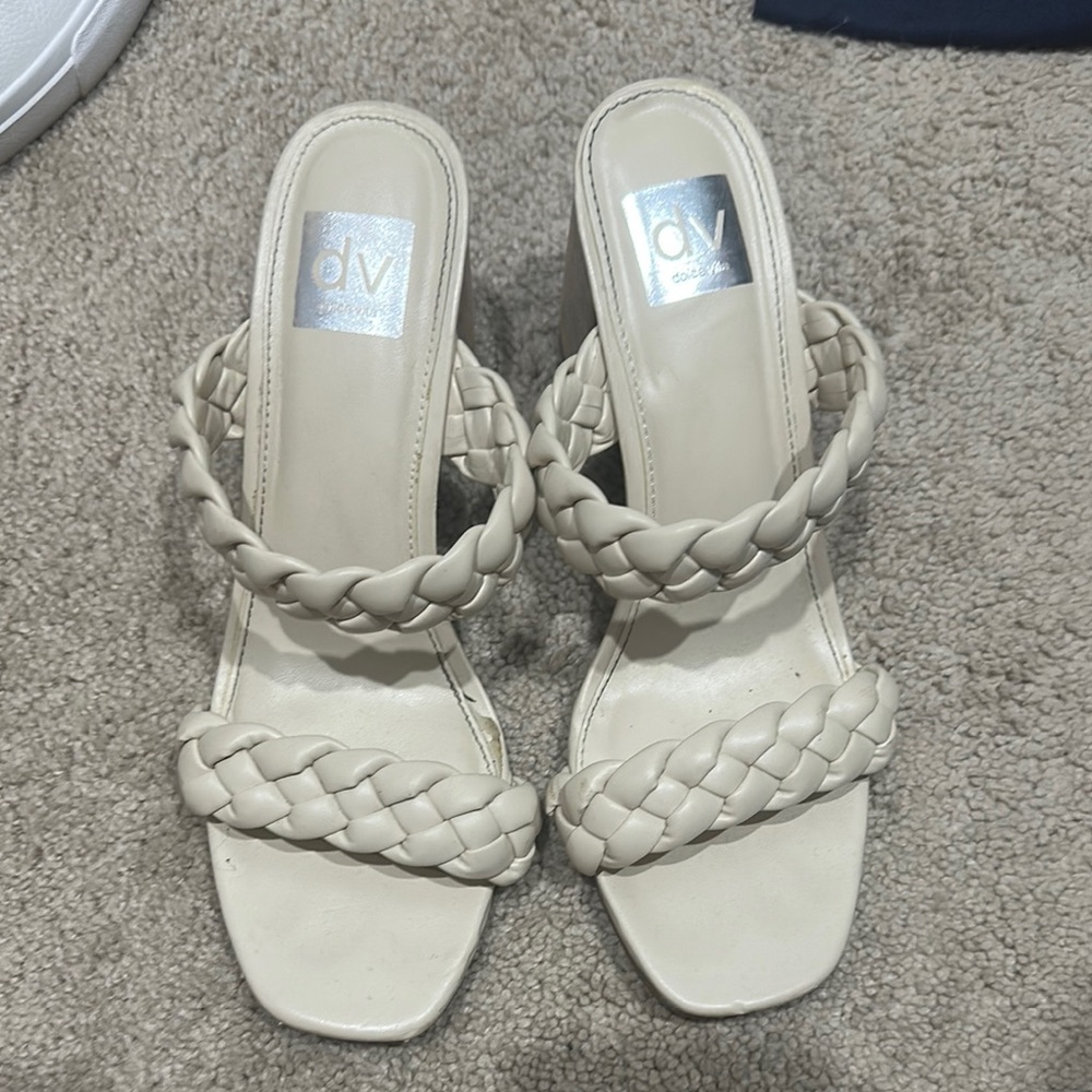 DV by Dolce Vita Women's White Braided Heels